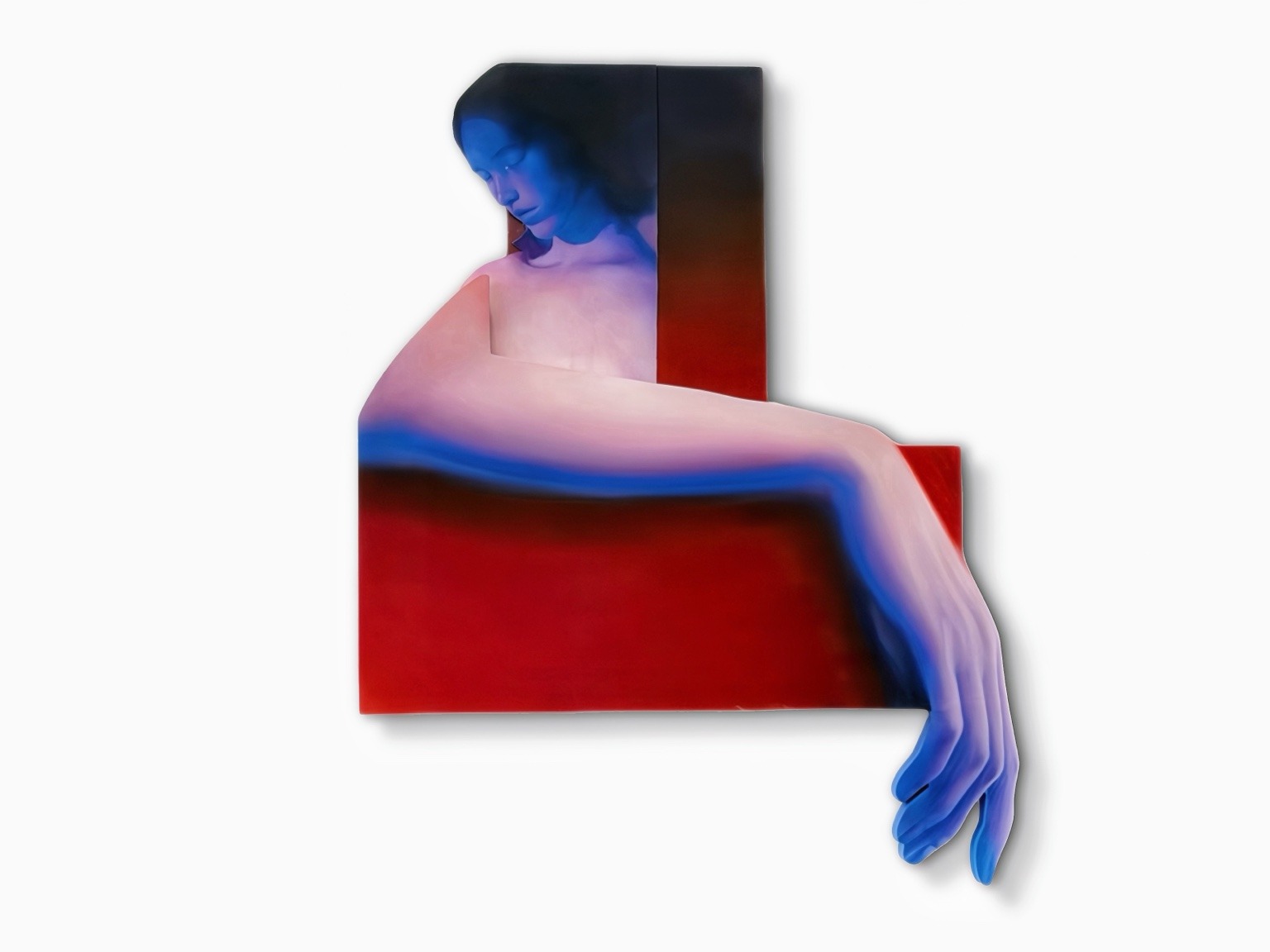 Threshold of Becoming (2025), oil on wood, shaped panel by Anna Xiang